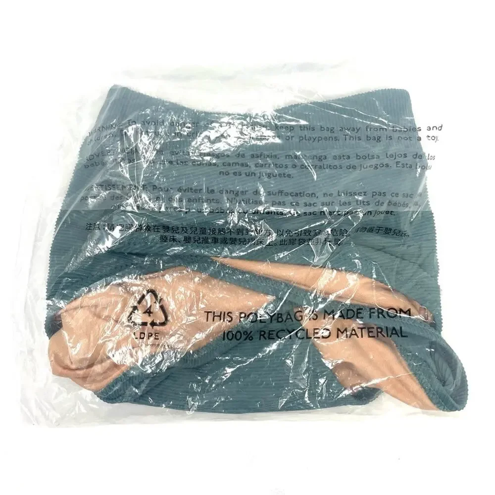 NEW J. Crew Ribbed Cross-front Cheeky Bikini Bottom, Green, Women's 3X BE812 $59